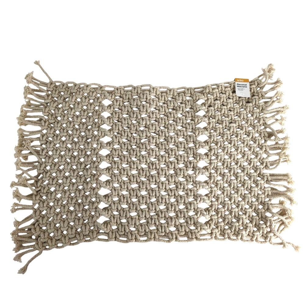Anko Beige Macrame Placemat or Wall Hanging from‎ Australia 14x18" Fringe Boho